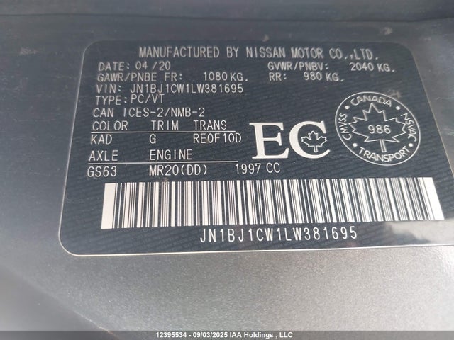 JN1BJ1CW1LW381695 Nissan ROGUE SPORT