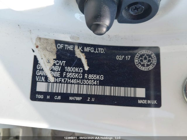 Honda l15ba 2017 SHHFK7H46HU306541 Image 9