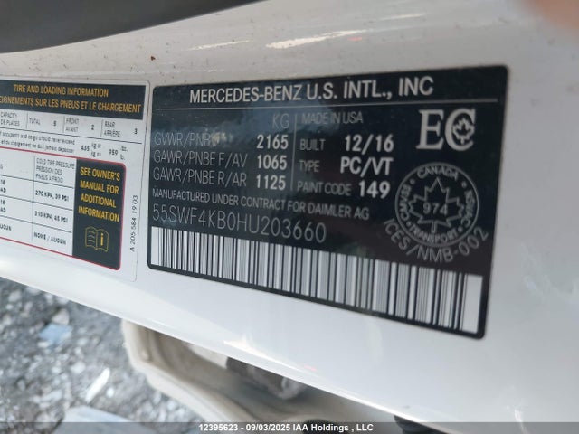 55SWF4KB0HU203660 Mercedes-Benz C-Class