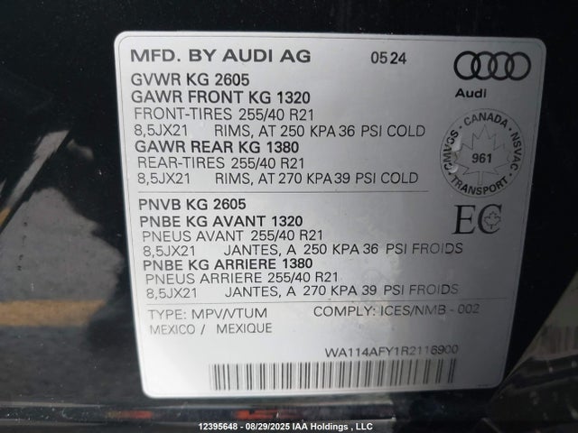 WA114AFY1R2116900 Audi (3.0t) Tfsi