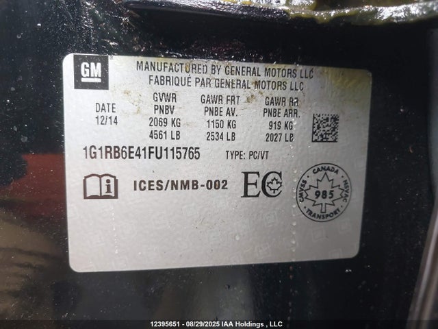 1G1RB6E41FU115765 Chevrolet luu - ffv, e-flex, fam 0