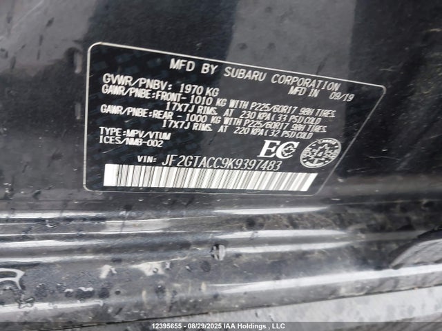 JF2GTACC9K9397483 Subaru naturally aspirated