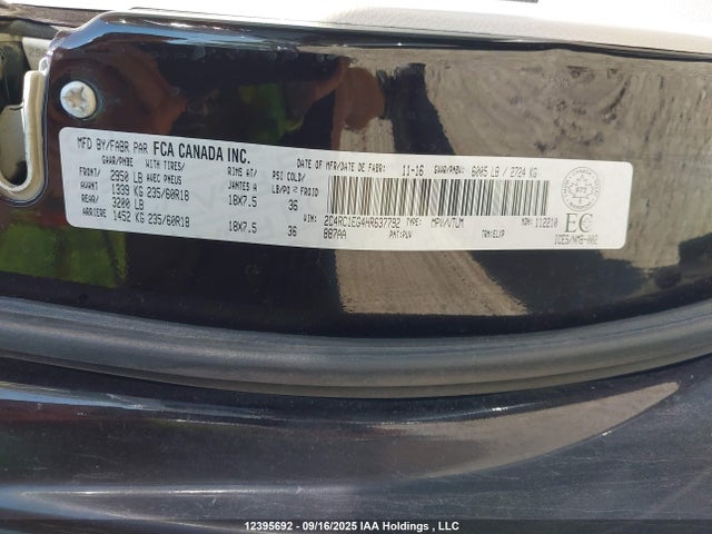 Chrysler Pacifica 2017 2C4RC1EG4HR637792 Image 9