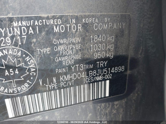 KMHD04LB8JU514898 Hyundai g 1.6 dohc t-gdi