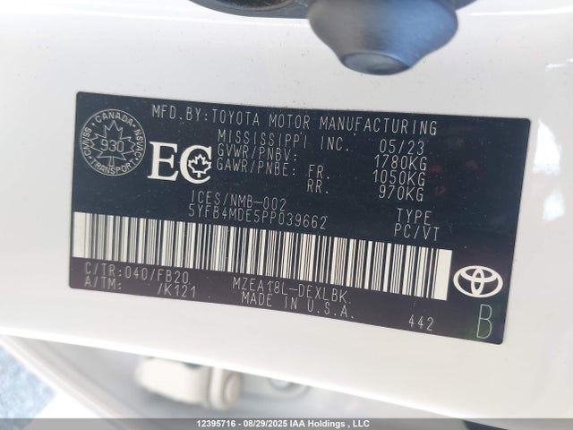Toyota m20a-fks 2023 5YFB4MDE5PP039662 Image 9