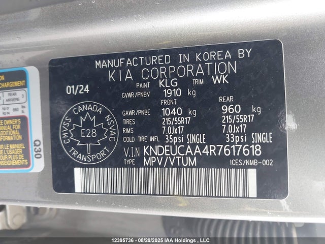 KNDEUCAA4R7617618 KIA nu mpi