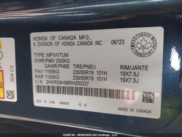 2HKRS6H98RH200227 Honda lfc3