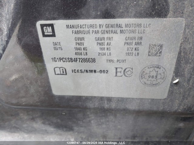 Chevrolet LUV 2015 1G1PC5SB4F7286638 Image 9
