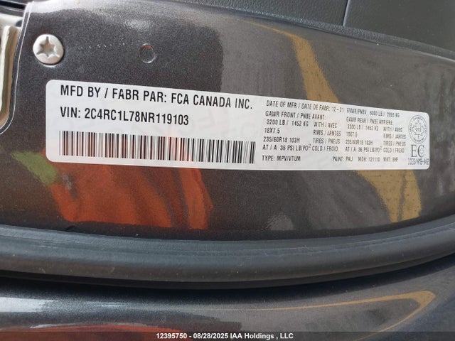 Chrysler Pacifica 2022 2C4RC1L78NR119103 Image 19