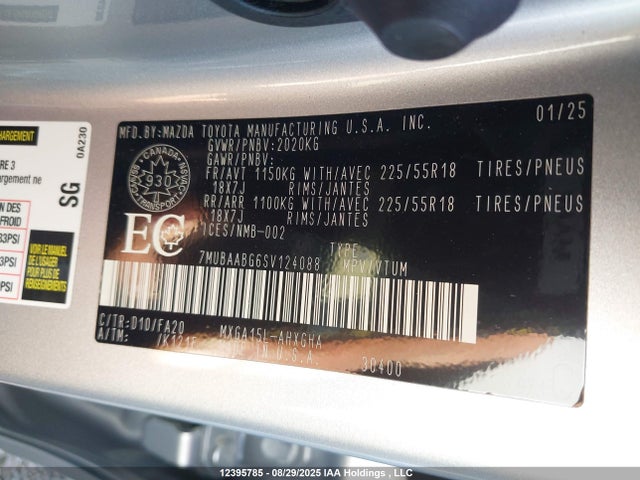 7MUBAABG6SV124088 Toyota m20a-fks