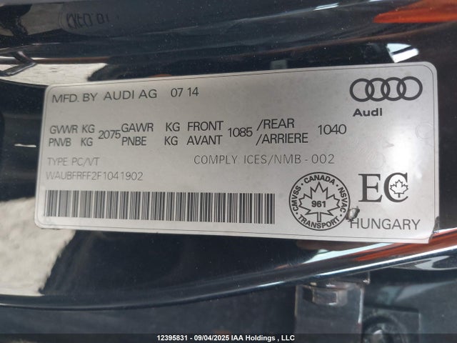 WAUBFRFF2F1041902 Audi A3