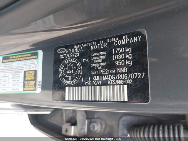 KMHLM4DG7RU670727 Hyundai mpi nu pe