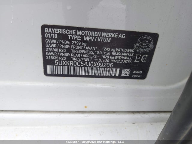 BMW X5 2018 5UXKR0C54J0X99206 Image 9