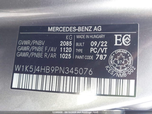 W1K5J4HB9PN345076 Mercedes-Benz m260