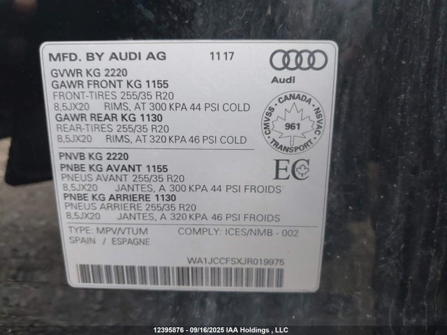 Audi Q3 2018 WA1JCCFSXJR019975 Image 9