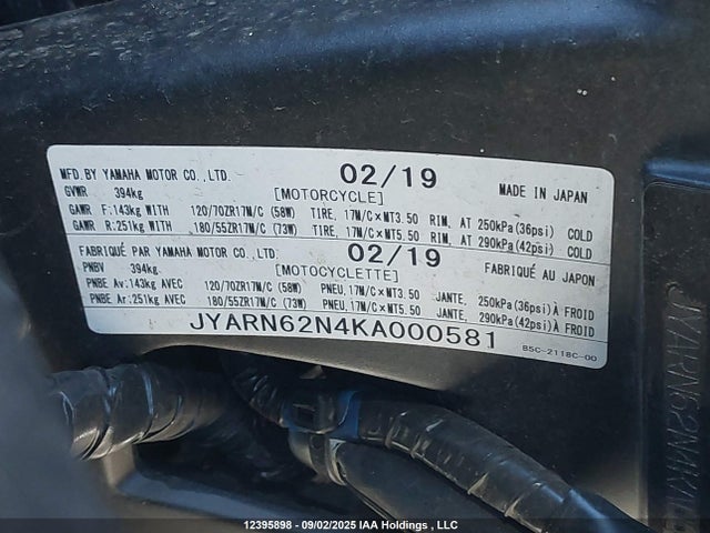 JYARN62N4KA000581 Yamaha 2019
