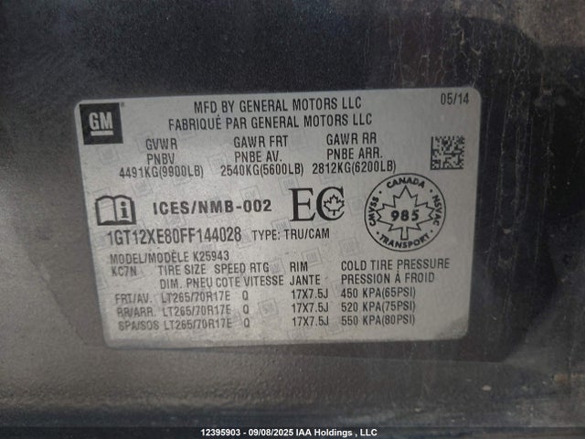 1GT12XE80FF144028 GMC lml