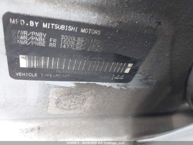 ML32A3HJ1LH007827 Mitsubishi Mirage