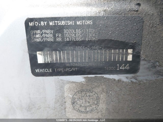 ML32A3HJ1LH007827 Mitsubishi Mirage