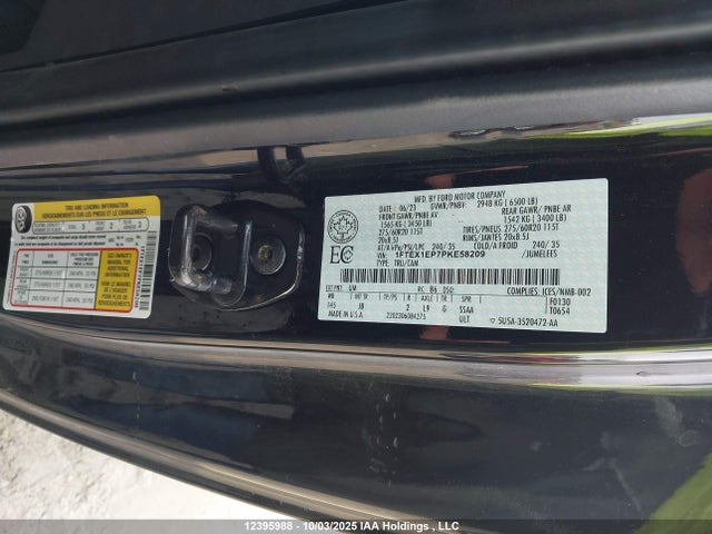 1FTEX1EP7PKE58209 Ford F150 Super Cab