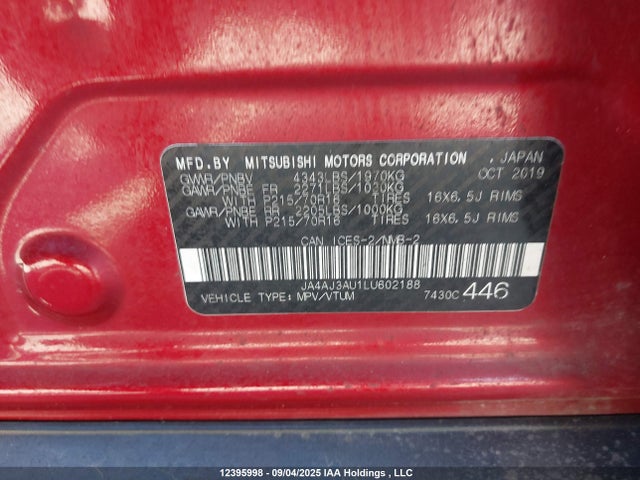JA4AJ3AU1LU602188 Mitsubishi mivec