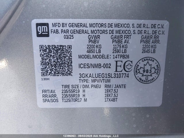 3GKALUEG1SL310774 GMC lsd