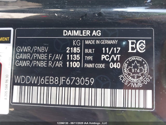 WDDWJ6EB8JF673059 Mercedes-Benz m276