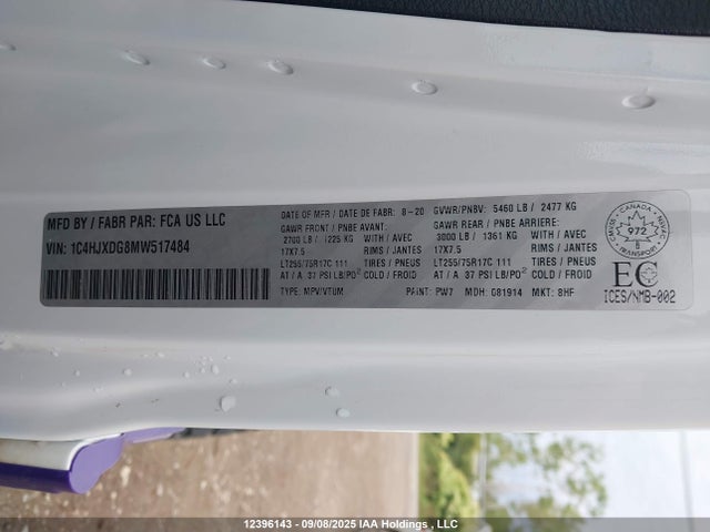 1C4HJXDG8MW517484 Jeep 2021