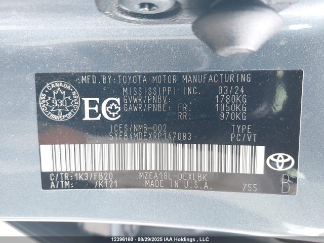 5YFB4MDEXRP147083 Toyota m20a-fks