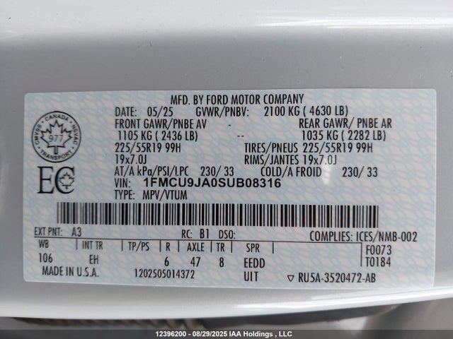Ford gtdi a 2025 1FMCU9JA0SUB08316 Image 18
