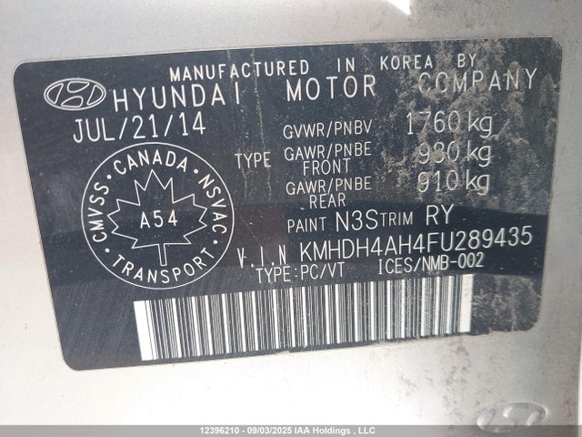 KMHDH4AH4FU289435 Hyundai Elantra Se/sport/limited