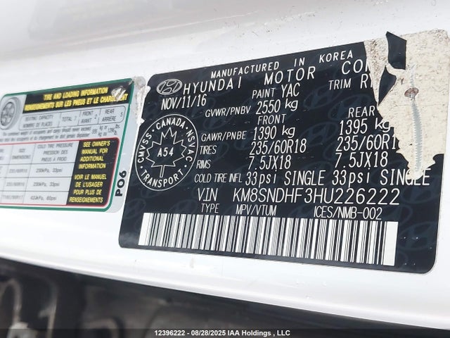 Hyundai gdi lambda ii 2017 KM8SNDHF3HU226222 Image 9