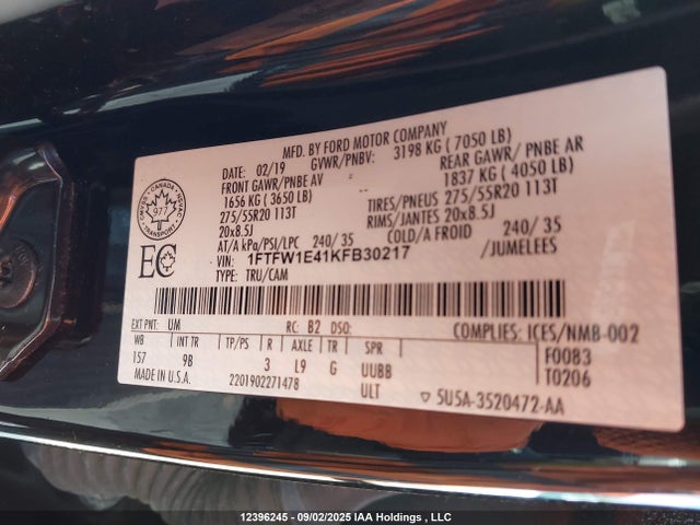 1FTFW1E41KFB30217 Ford gtdi