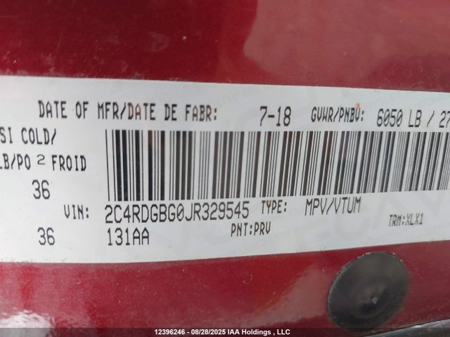 2C4RDGBG0JR329545 Dodge Grand Caravan