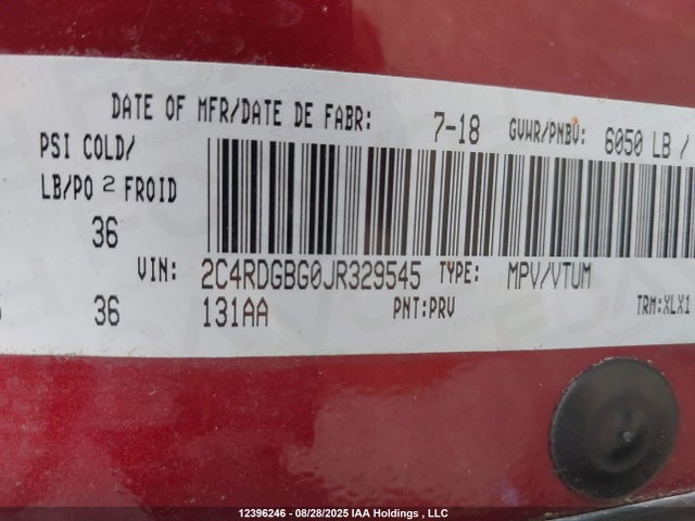 2C4RDGBG0JR329545 Dodge Grand Caravan