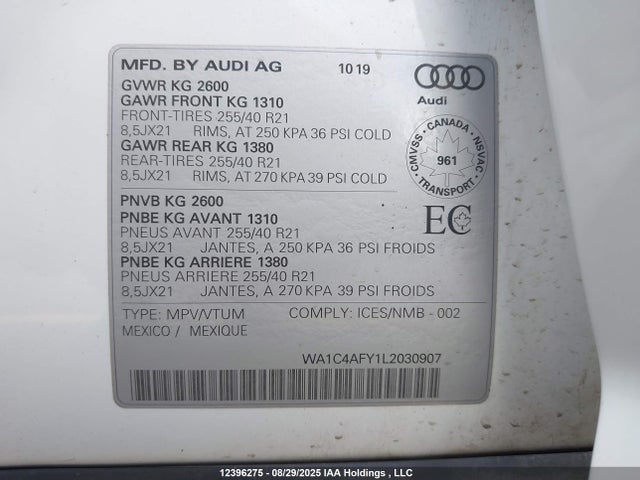 WA1C4AFY1L2030907 Audi SQ5