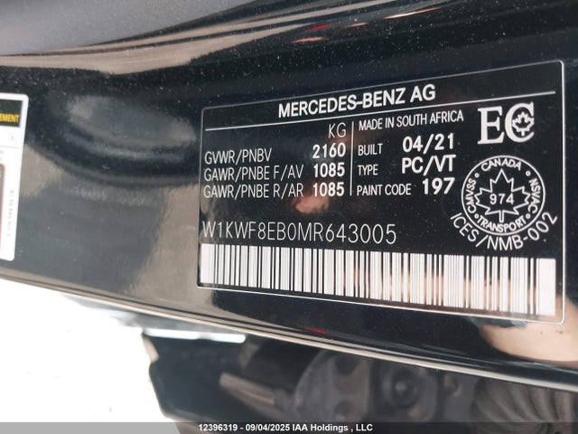 Mercedes-Benz m264 2021 W1KWF8EB0MR643005 Image 9