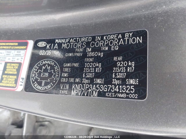 KIA dohc gdi nu 2016 KNDJP3A53G7341325 Image 9