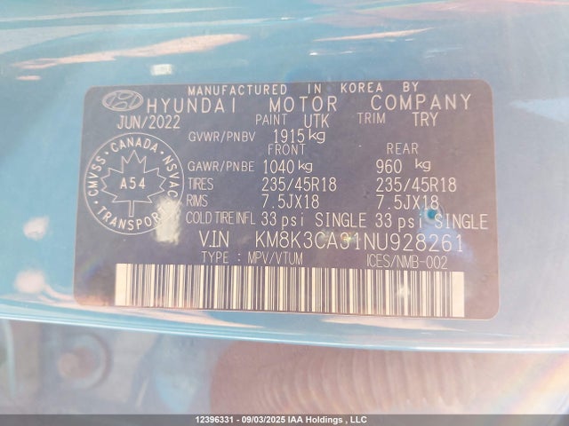 KM8K3CA31NU928261 Hyundai t-gdi gamma ii