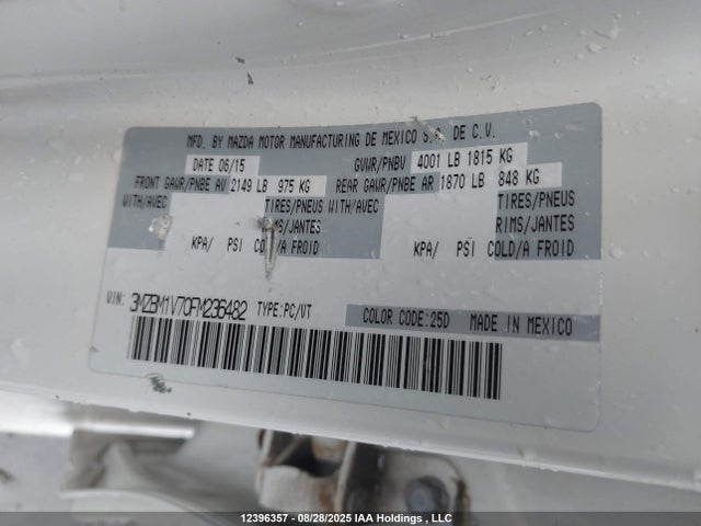 3MZBM1V70FM236482 Mazda pe