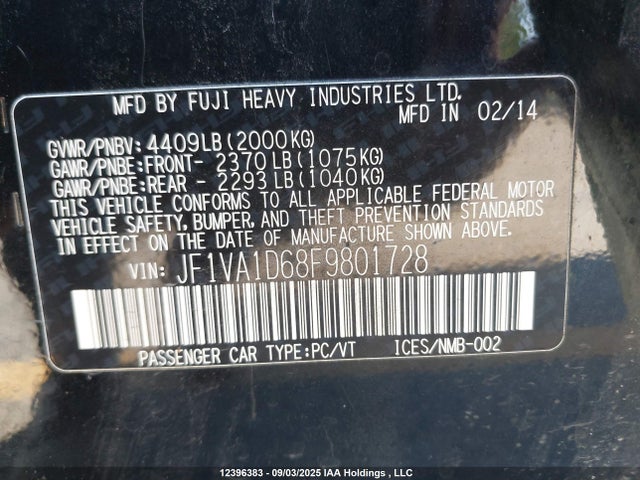 JF1VA1D68F9801728 Subaru dib turbo