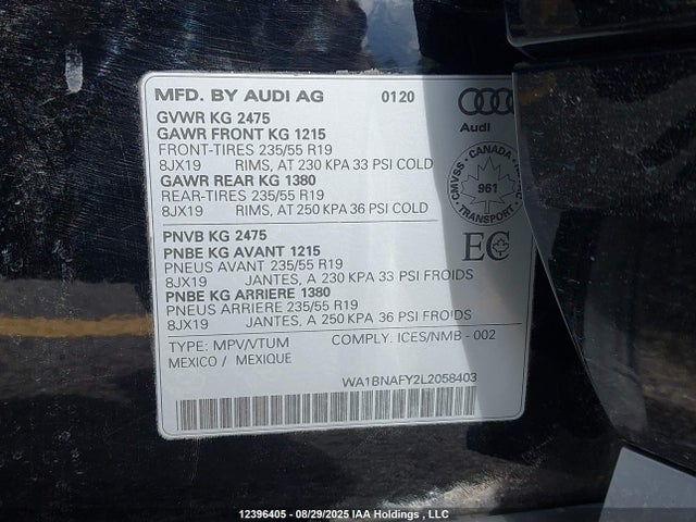 WA1BNAFY2L2058403 Audi Q5