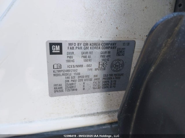 KL79MPS24MB121642 Chevrolet lih - e0-15, di, l3, vvt, alum, css prime