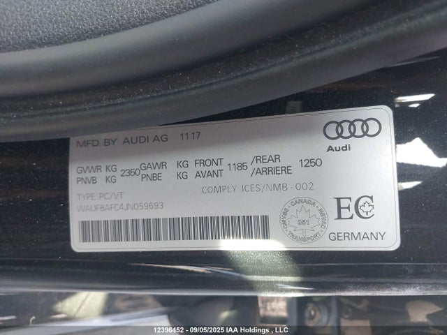 Audi 2.0t 2018 WAUF8AFC4JN059693 Image 18