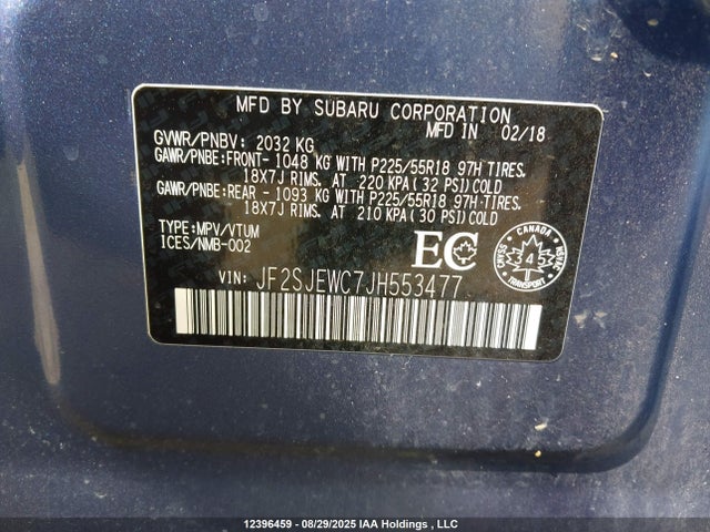 JF2SJEWC7JH553477 Subaru naturally aspirated c5
