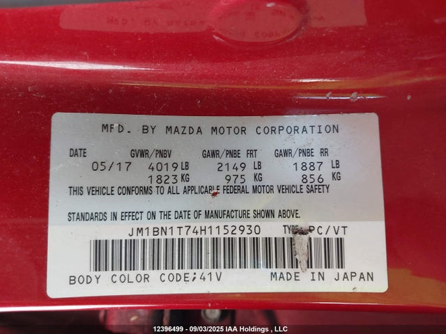 JM1BN1T74H1152930 Mazda pe