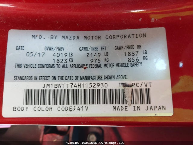 JM1BN1T74H1152930 Mazda pe