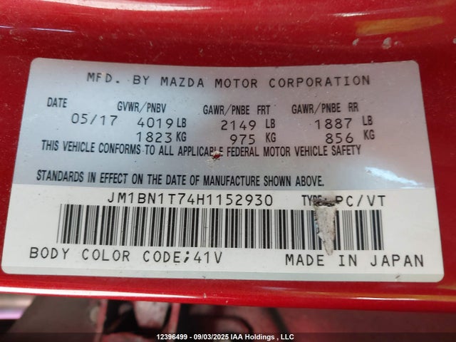 JM1BN1T74H1152930 Mazda pe
