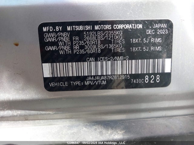 JA4J4UA87RZ612915 Mitsubishi Outlander