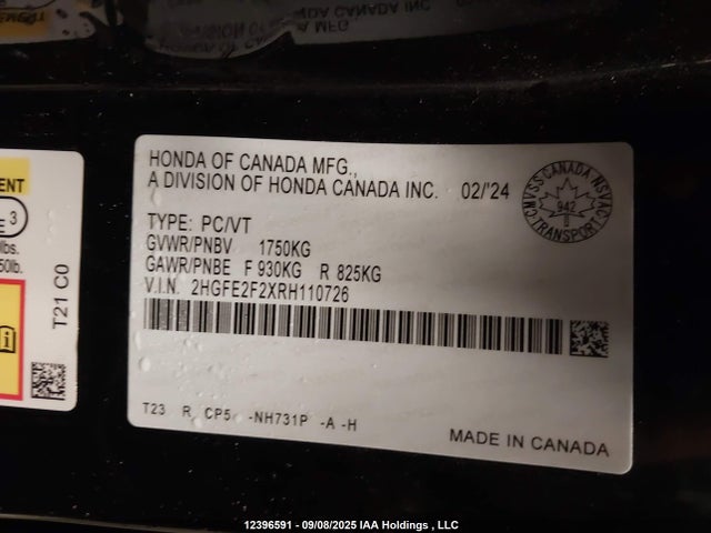 Honda k20c2 2024 2HGFE2F2XRH110726 Image 18